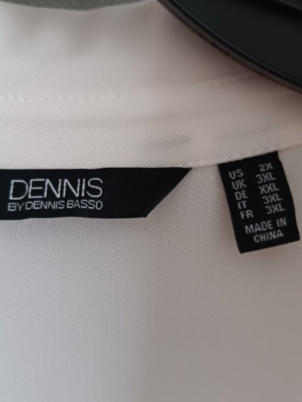 Dennis Basso Caviar Crepe Knit Button Front Big Shirt w/ Hi-Low Hem, White Sz 2X - Picture 4 of 4
